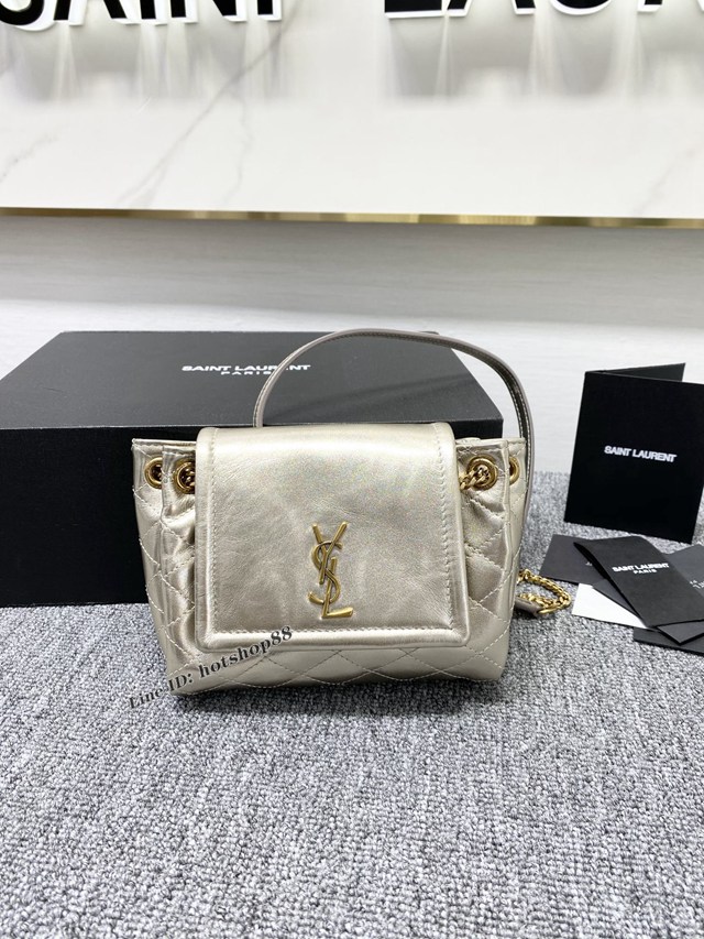 YSL專櫃新款肩背女包 聖羅蘭mini nolita小羊皮百搭鏈條包 672838 blys1093